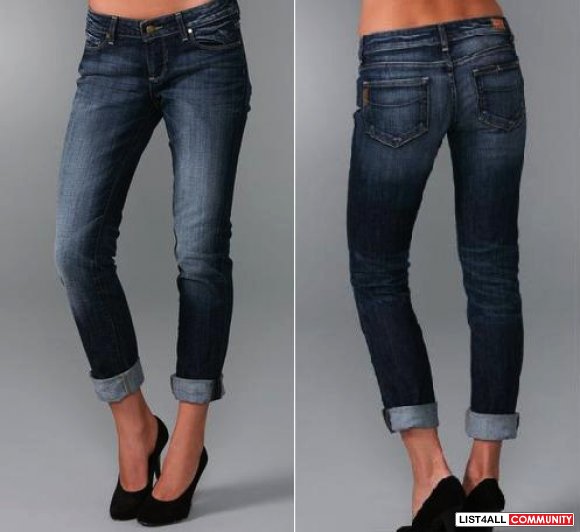 PAIGE Jimmy Destroyed Skinny Designer Boyfriend Jeans 25 26/27