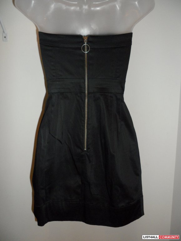 french connection black satin dress