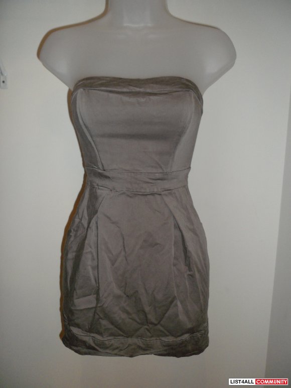 french connection grey satin dress