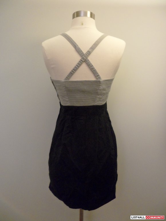 aritzia - wilfred grey/black colorblock dress w/ side zipper