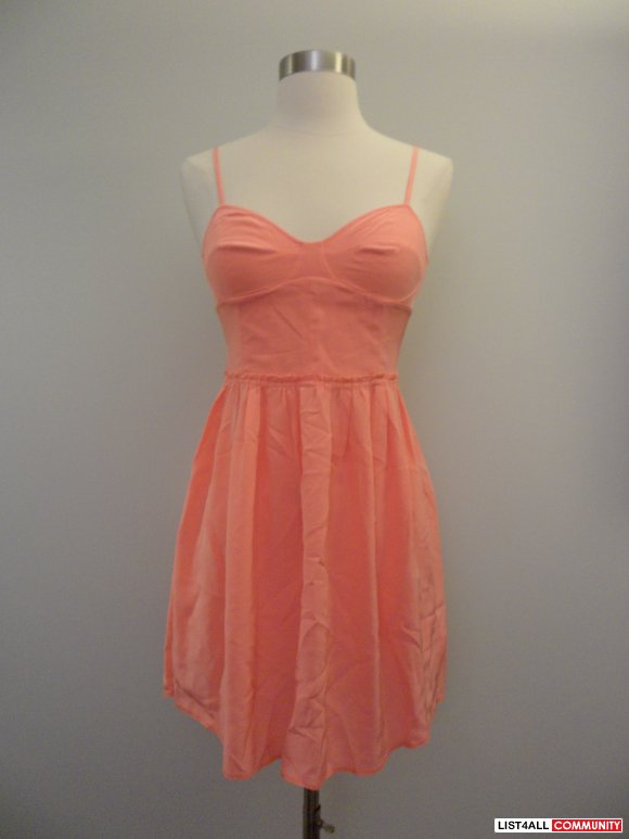 aritzia - wilfred coral 100% silk dress