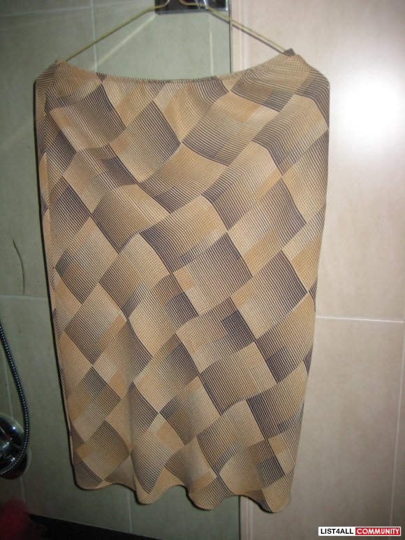 Brown Checkered Skirt