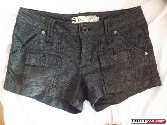 Dark Grey Split Shorts (Size 5)