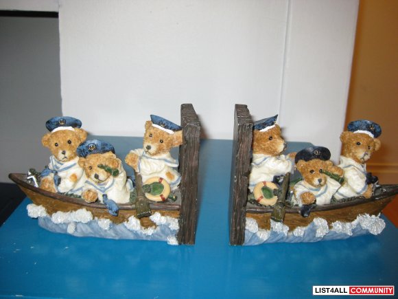 Ceramic Bear Book Ends