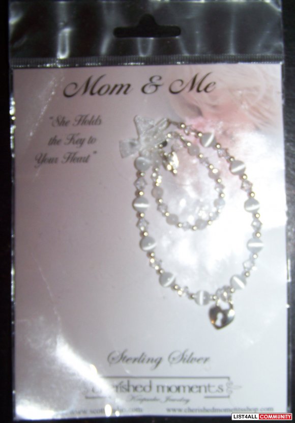 mommy and me bracelet set sterling silver