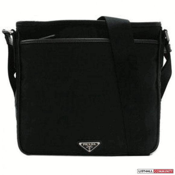 AUTHENTIC PRADA WOMENS MESSENGER BAG (BLACK)