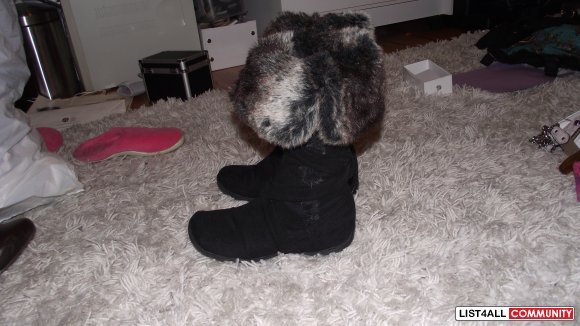 SPRING FUR RIMMED BOOTS