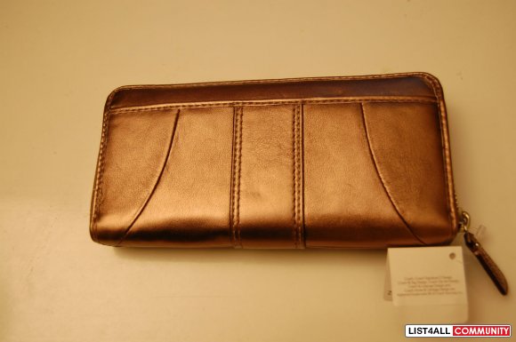 COACH *metallic bronze* leather wallet *NEW with tag*