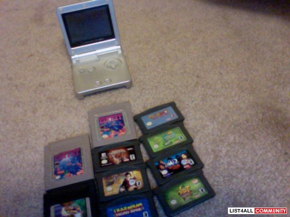 Gameboy advance sp + 10 games!