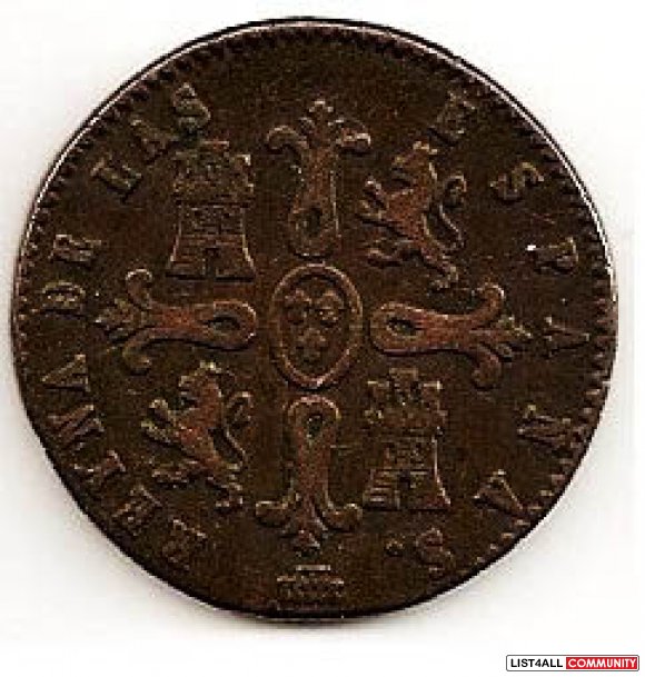 Spain 1841 8 Maravedis