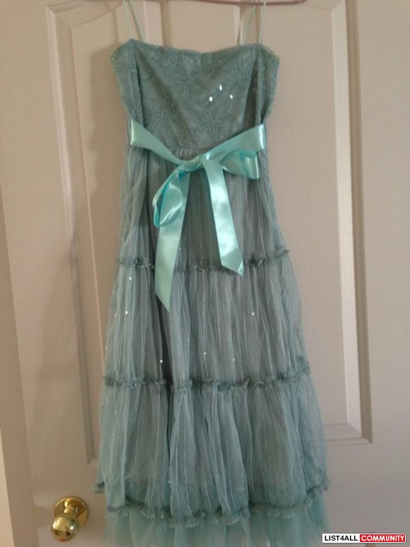 blue lace and bow dress , aritiza, puma