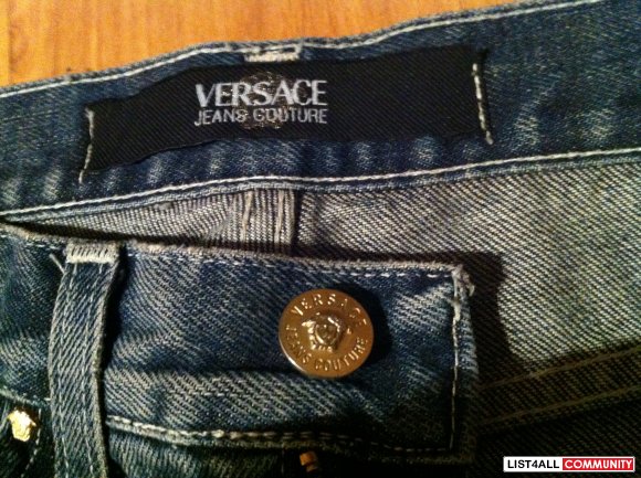 Sexy Authentic Versace Womens Sequin Jeans sz 28