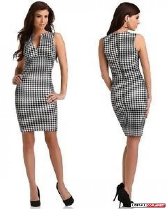 Kardashian Kollection Women's Sheath Dress - Houndstooth Check