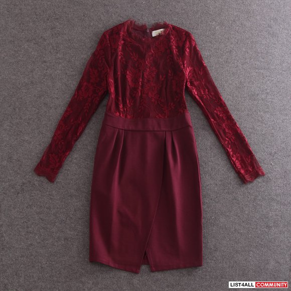 Lace sleeve with jag skirt suit