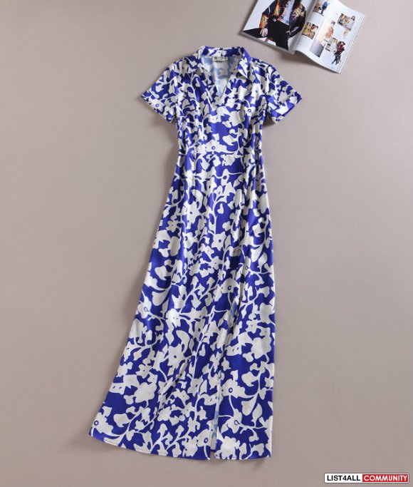 Print maxi one-piece dress