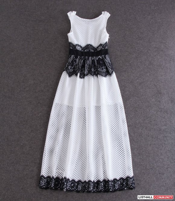 White one-piece maxi dress