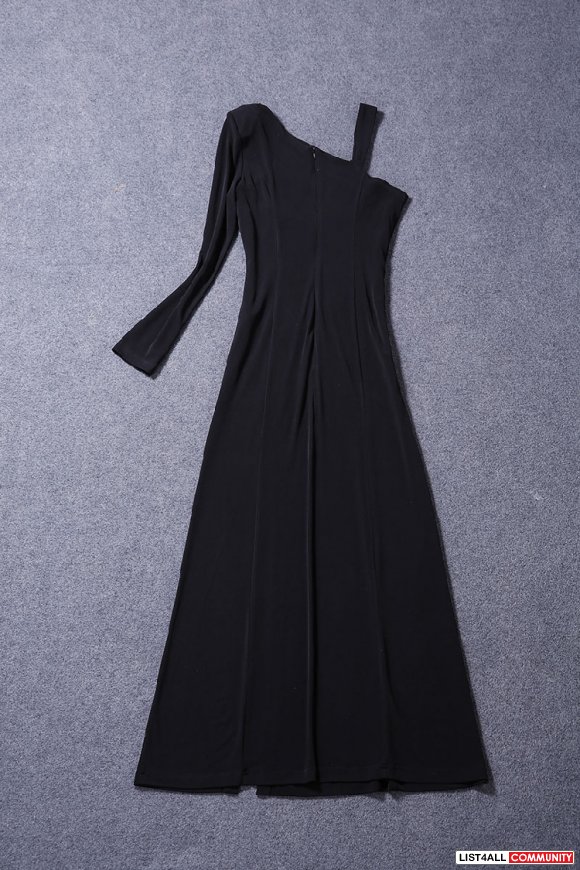 Black one-piece maxi dress