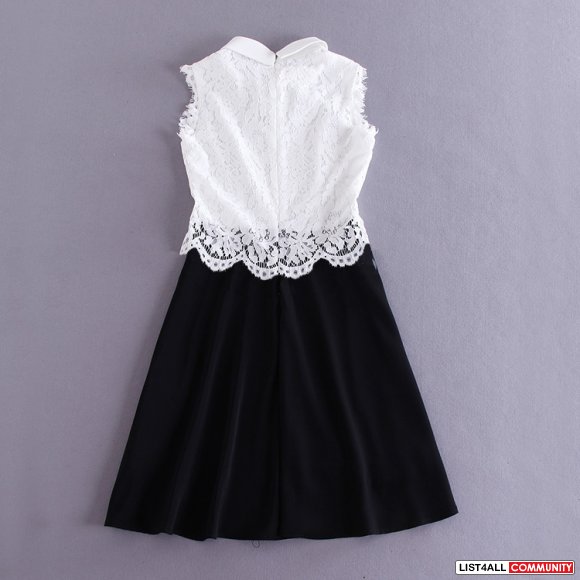 White black one-piece dress