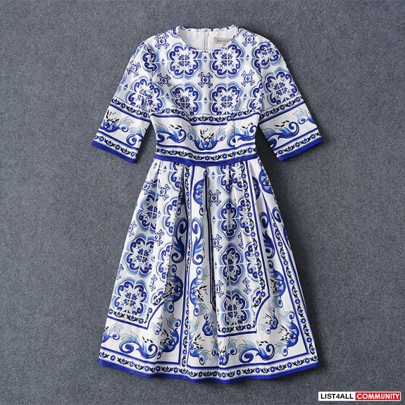 China print one-piece dress