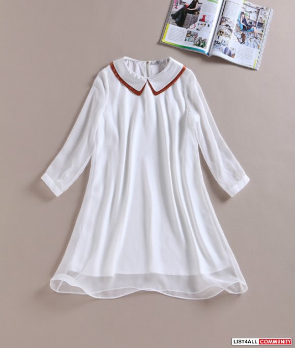 White Silk one-piece dress