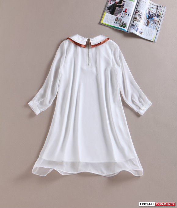 White Silk one-piece dress