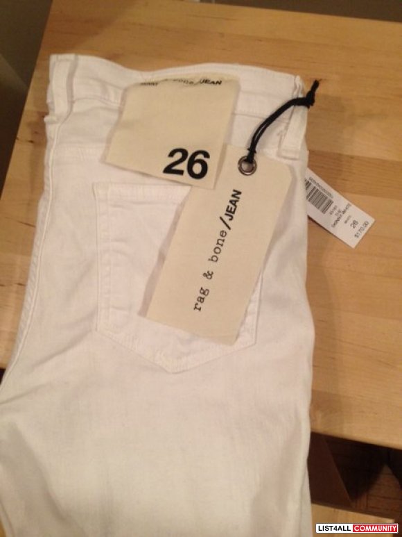 Brand new with tags white rag and bone skinnies sz 26