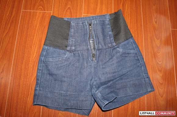 High waisted jean shorts