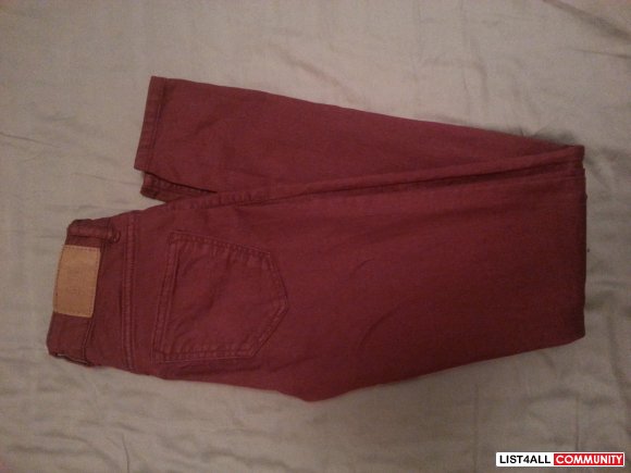 Size 4 Maroon H&M Skinny Jeans