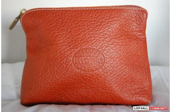 Roots Leather makeup bag