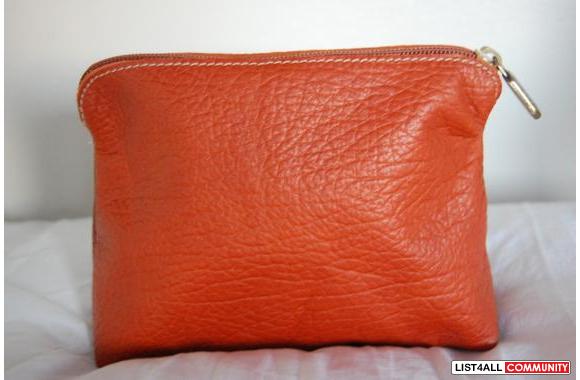 Roots Leather makeup bag