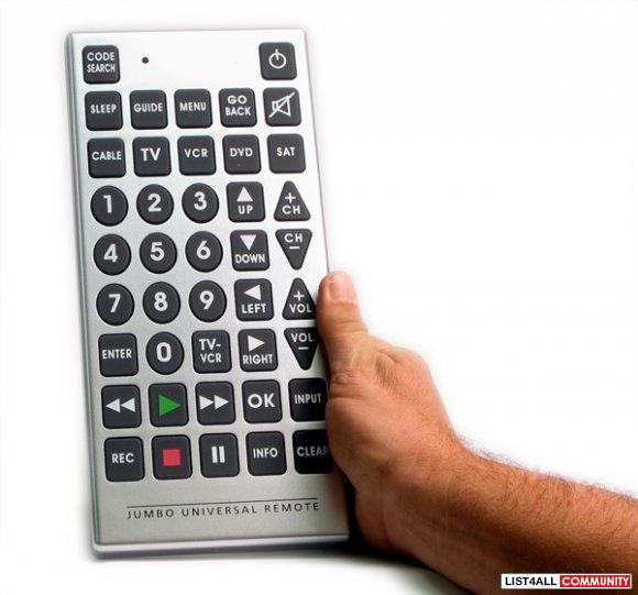 Jumbo Universal Remote Control Big Matters ER04305J Large Buttons