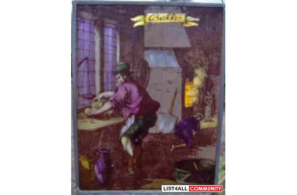 Rectangular stained glass sun catcher measures 9" x 11