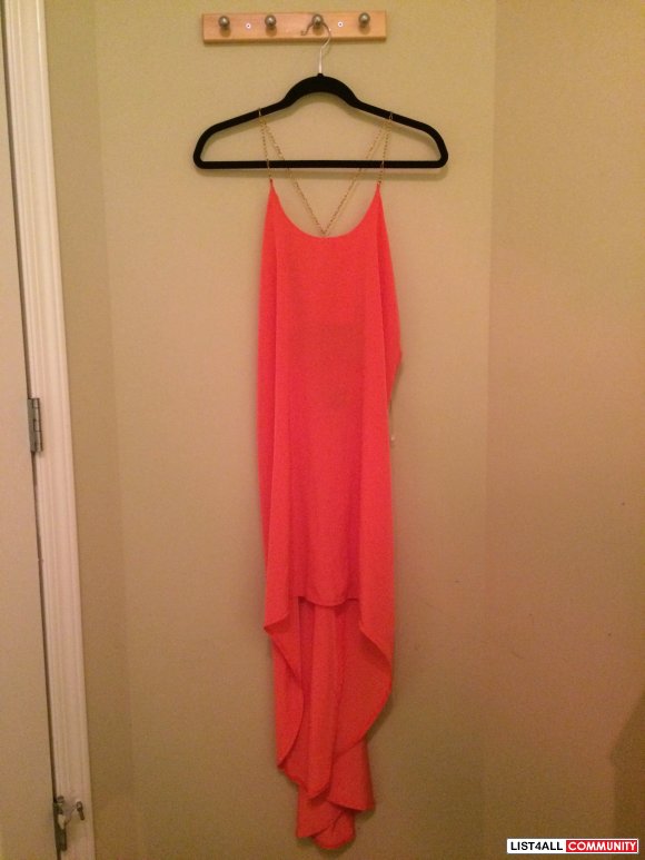 Boutique Orange High Low Dress Size Small