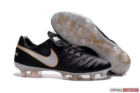 2016 Latest Nike Tiempo Legend VI FG Soccer Boots black white gold,www