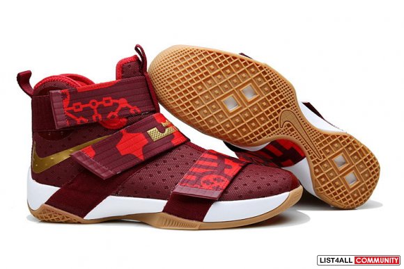Cheap Lebron Soldier 10 Wine Red White Gold,www.cheaplebronsoldier.com