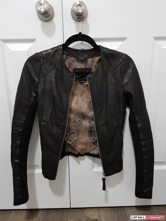 New XXS Black lambskin Mackage leather jacket
