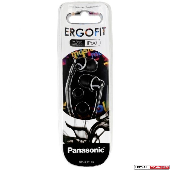 PANASONIC ERGOFIT Stereo Earbuds Earphones for iPod MP3 (RP-HJE125PPK)