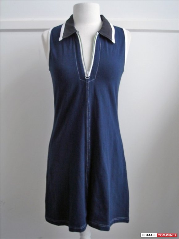 Navy Sleeveless Cotton Dress - Size S/M