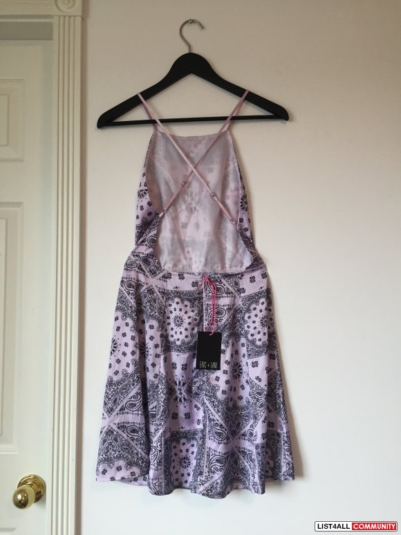 Eric + Lani purple paisley print halter dress Size S - fits xs-m