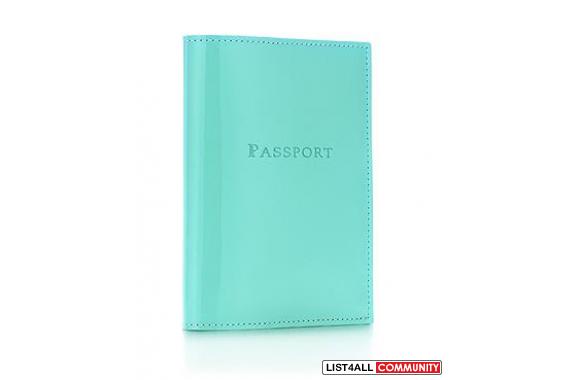 TIFFANY&amp;CO. BLUE PASSPORT COVER&nbsp;- Tiffany passport in blue pa