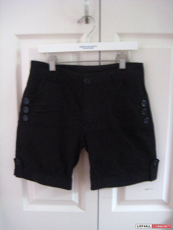 Black Shorts w/ Button Design