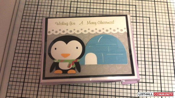BOX SET  Have a very merry christmas penguin igloo