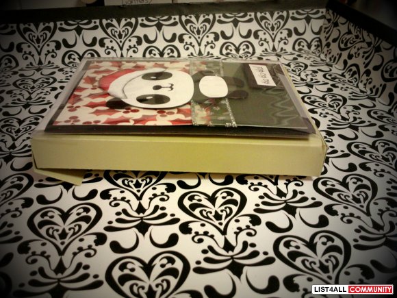 BOX SET of panda claus ho ho ho card