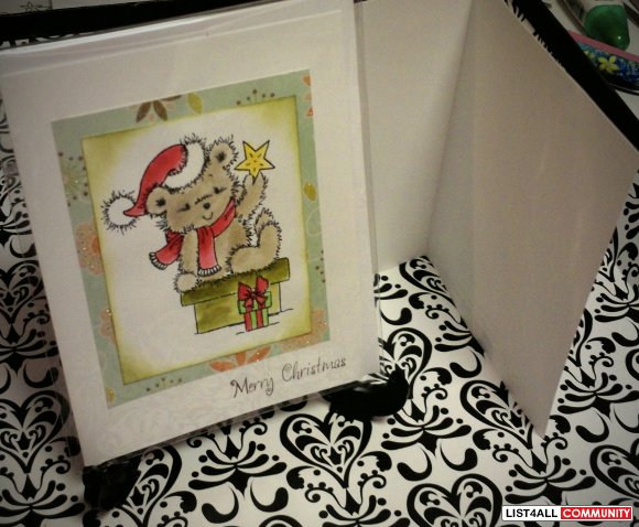Merry Christmas bear with present