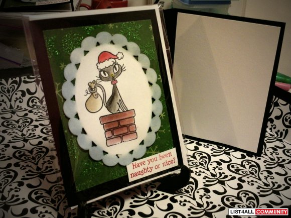 Have you been naughty or nice kitty card
