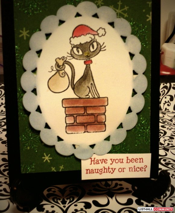 Have you been naughty or nice kitty card