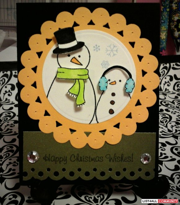 Happy Christmas Wishes snow buddies card