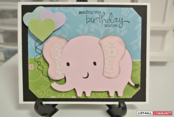 Pink birthday elephant