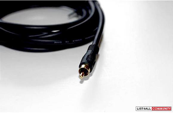 6ft Coaxial Audio/Video RCA Cable M/M RG59U 75ohm (for S/PDIF, Digital