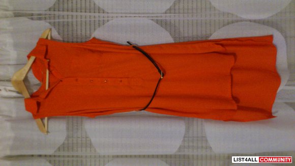 Orange 3-pieces chiffon dress